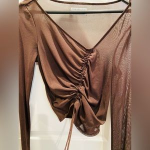 Urban Outfitters Sheer Brown Top